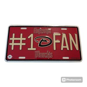 Arizona Diamondbacks Dbacks #1 Fan State Metal License Plate 2007 Logo MLB Red